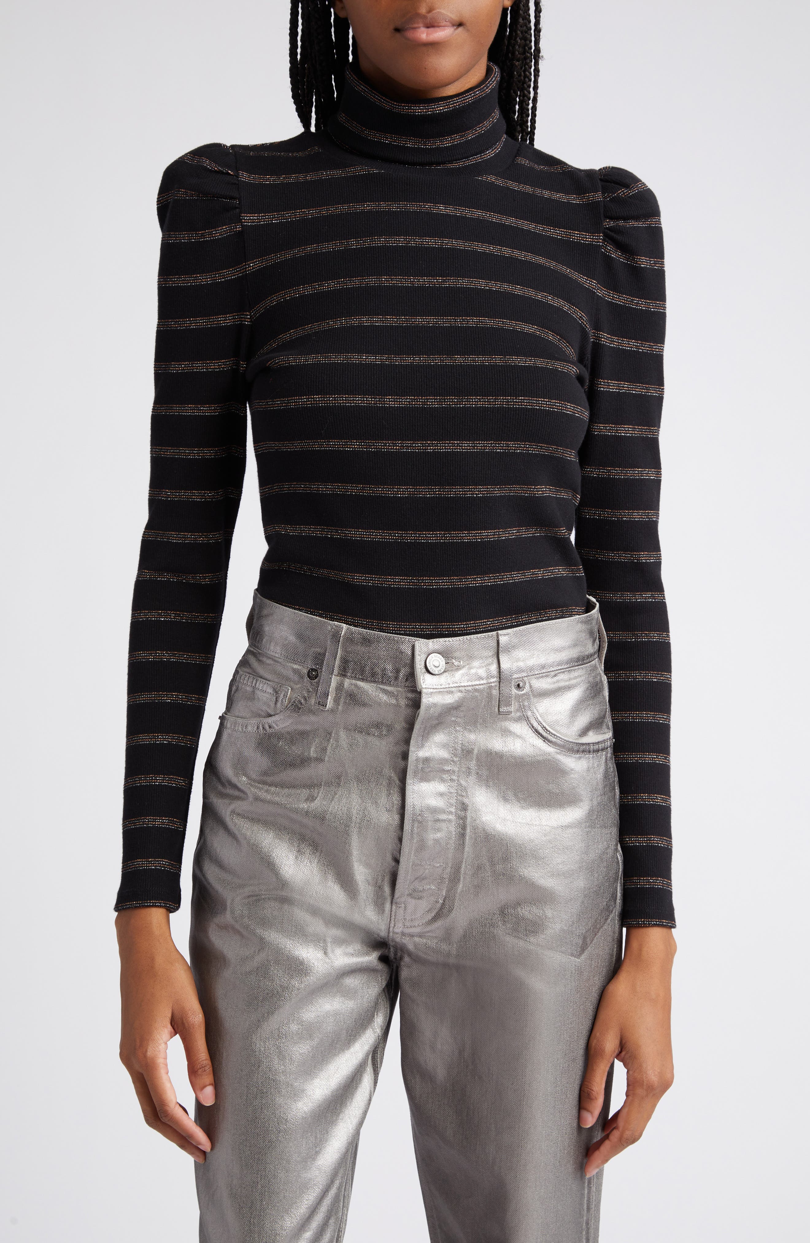 Veronica Beard Daniela Metalllic Nonstretch Jeans (Women) | Nordstromrack
