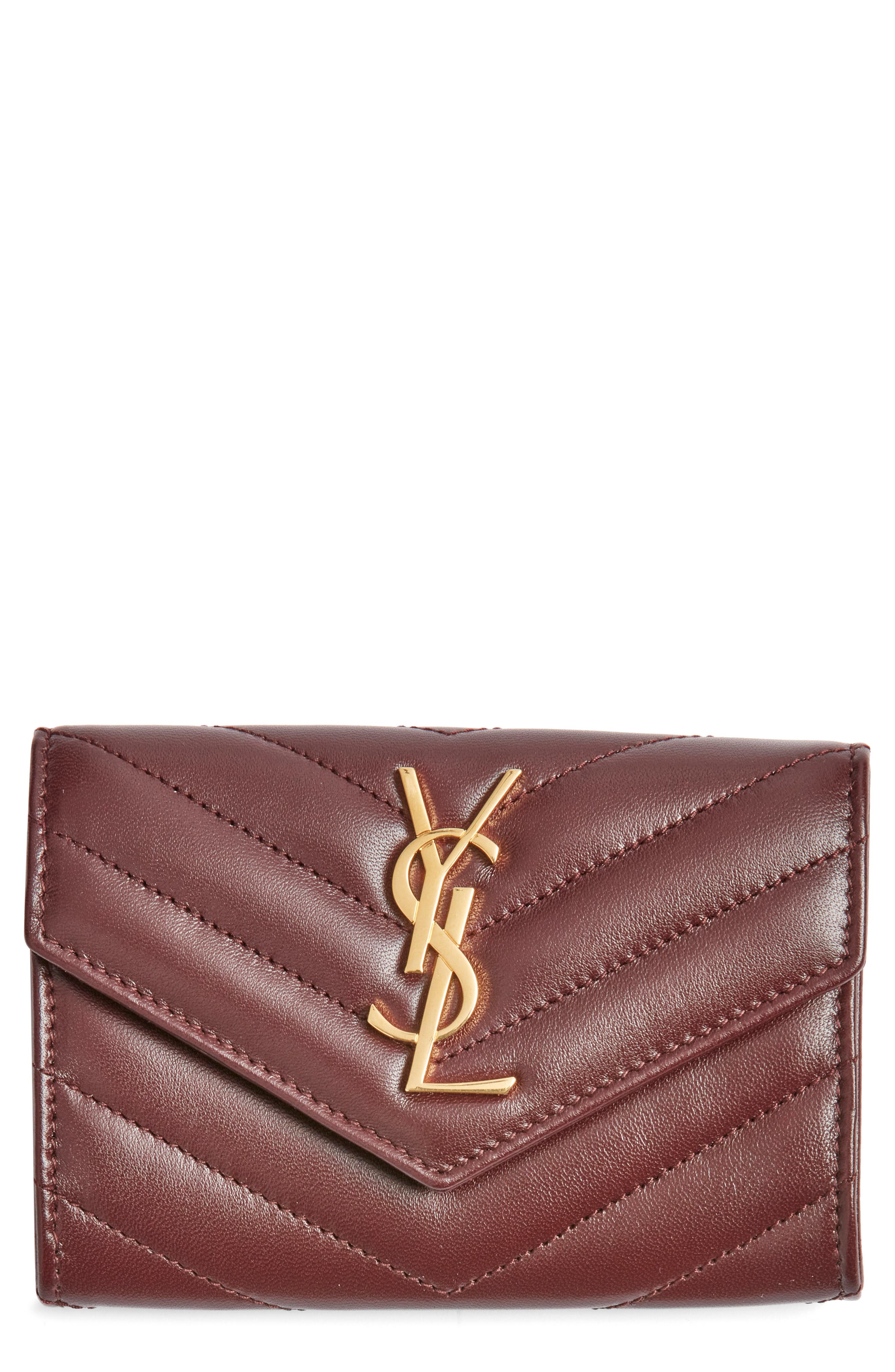 Saint Laurent Monogram Matelassé Leather Trifold Wallet | Nordstrom