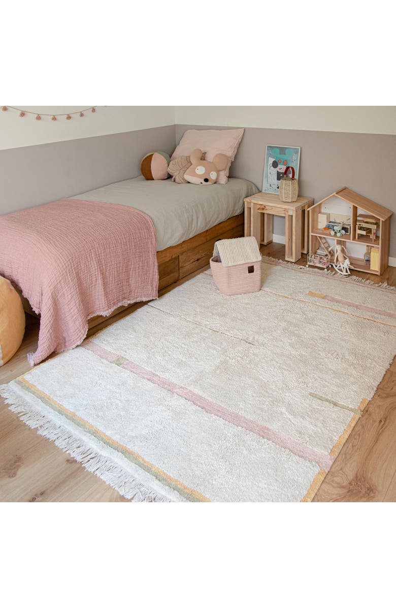 Lorena Canals Washable Rug Lanes, Alternate, color, Natural And Pink