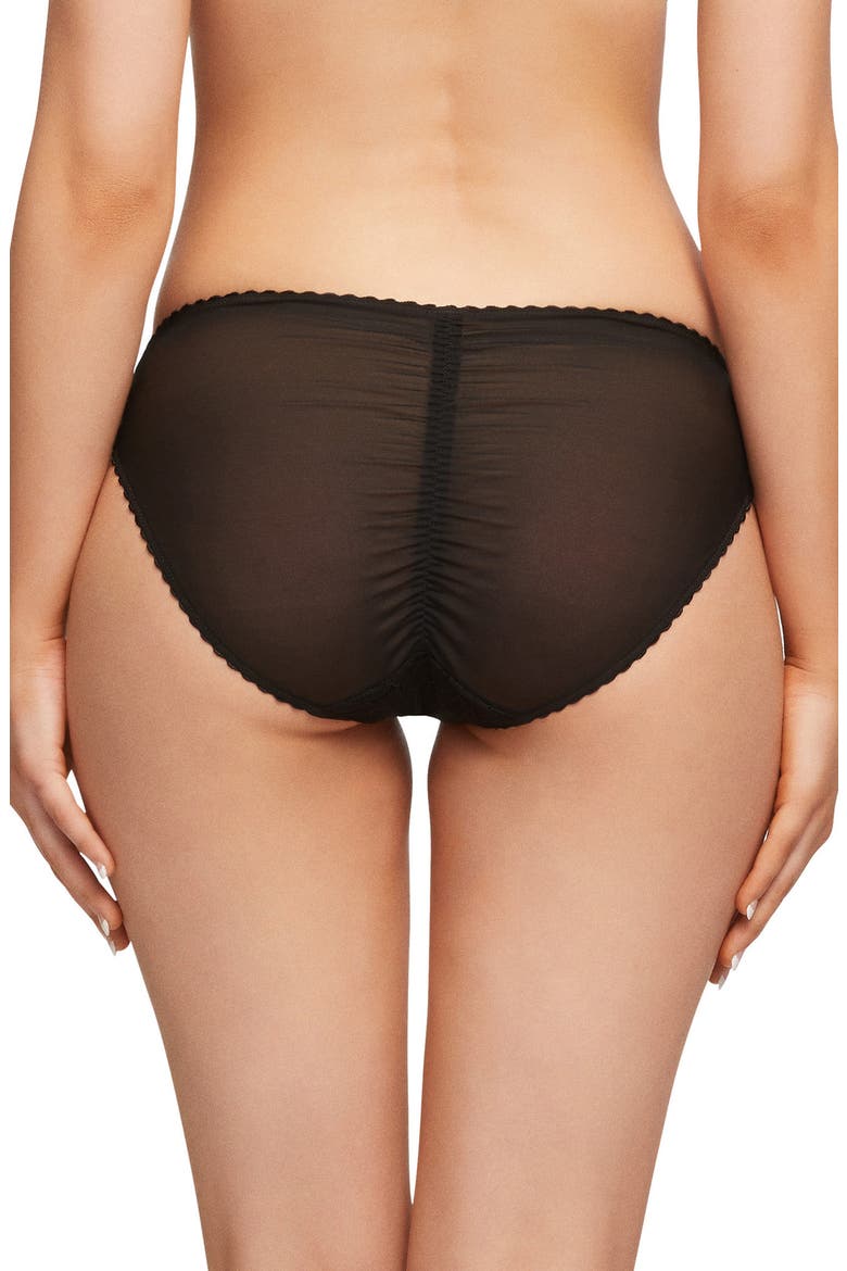 Cora Lace & Mesh Bikini, Alternate, color, BLACK