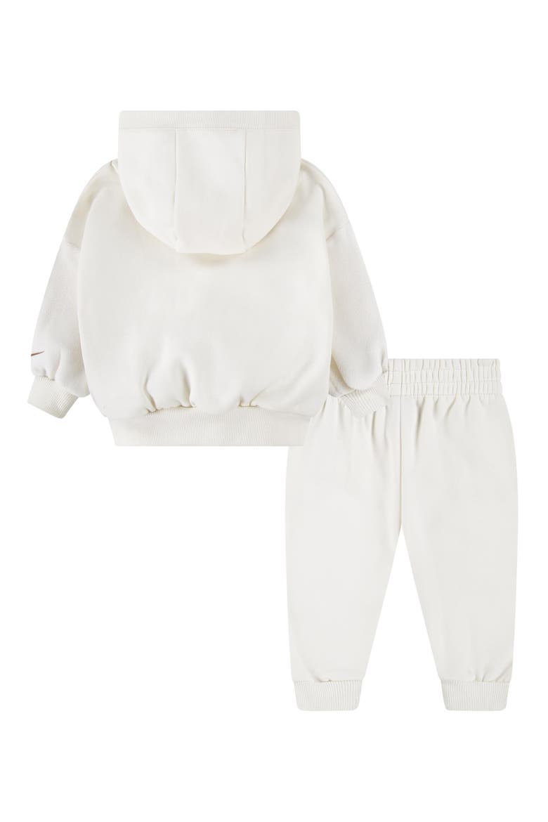 Animal Embroidered Fleece Hoodie & Joggers Set, Alternate, color, PALE IVORY