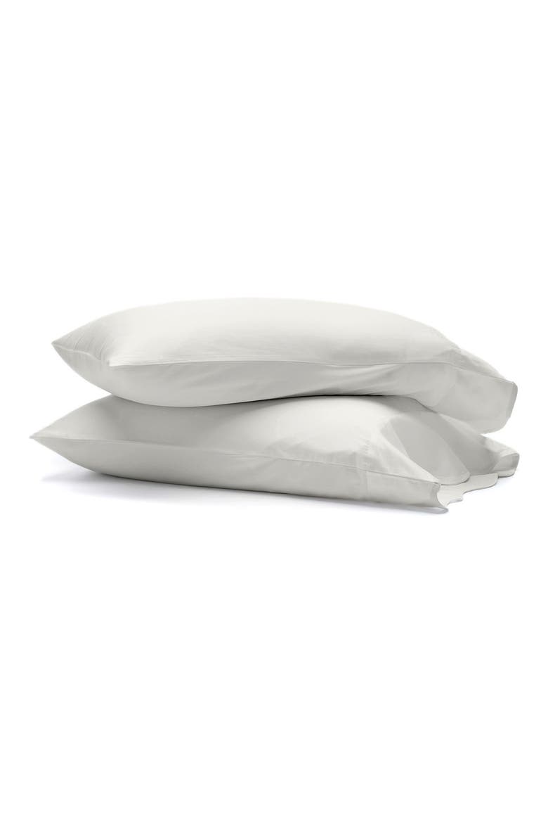 Signature Curved Edge Set of 2 Organic Cotton Pillowcases, Main, color, WHITE/ WHITE