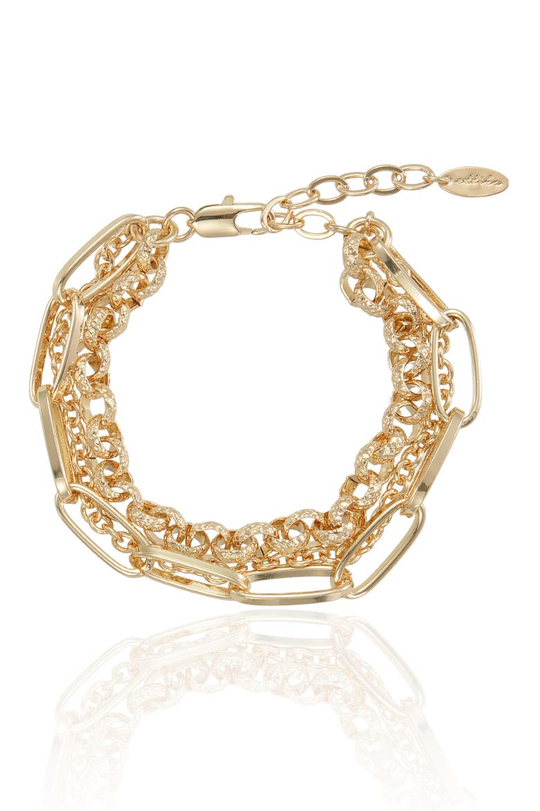 Chunky Layered Chain Bracelet, Main, color, GOLD