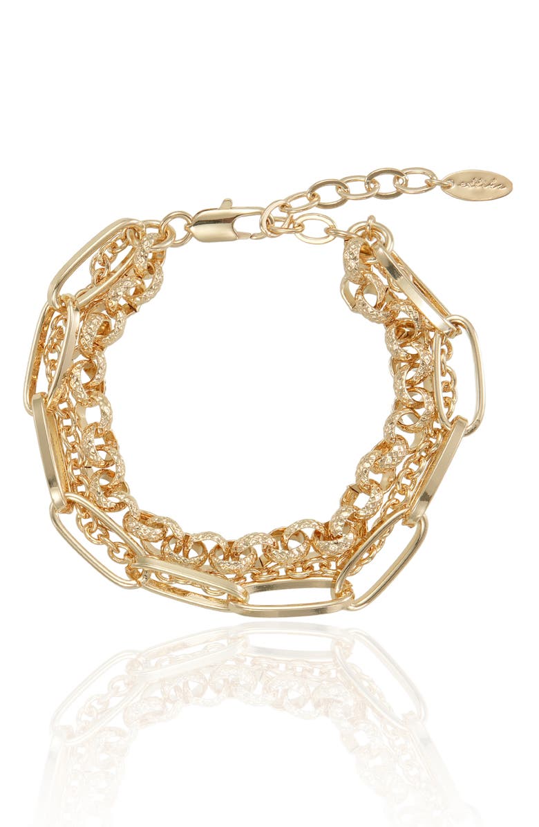 Ettika Chunky Layered Chain Bracelet, Main, color, Gold