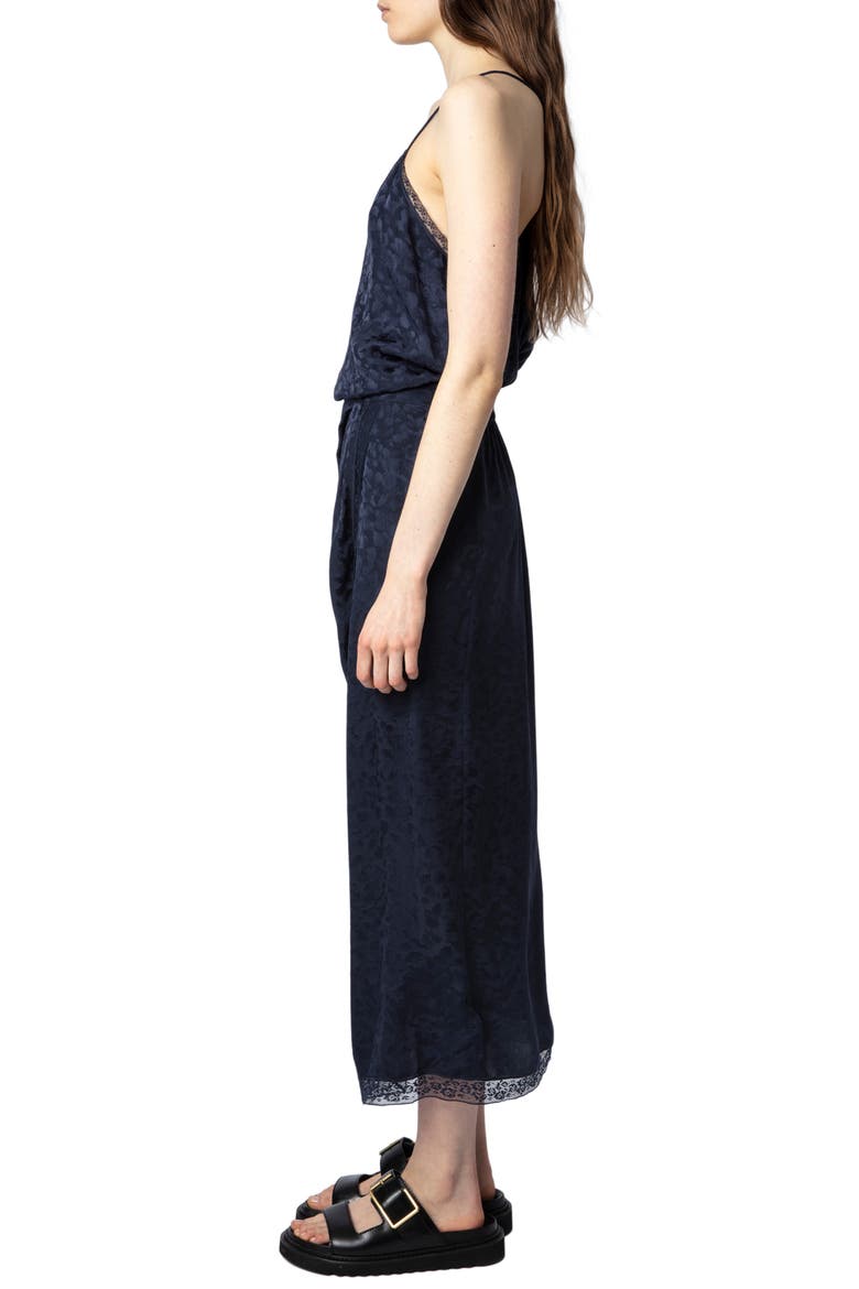 Rixi Leopard Jacquard Silk Dress, Alternate, color, ENCRE