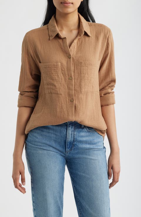 Micaela Cotton Button-Up Shirt