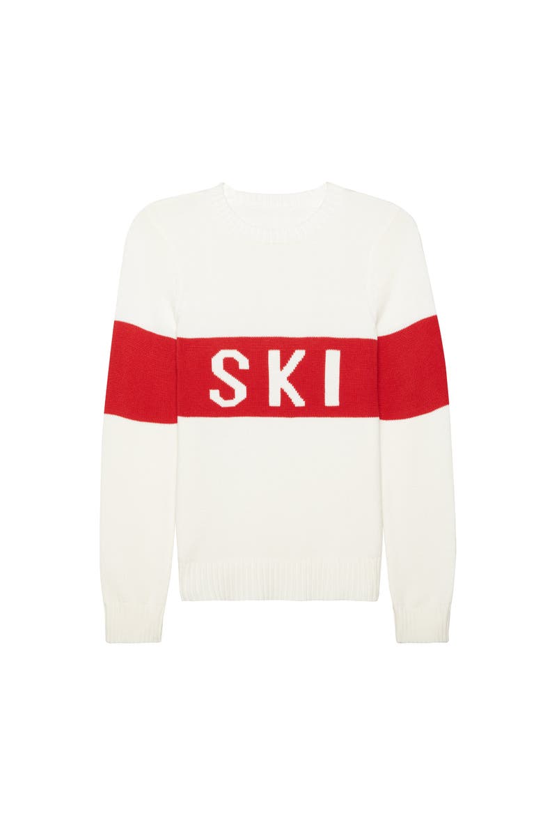 Block Ski Crewneck Sweater, Main, color, Ivory