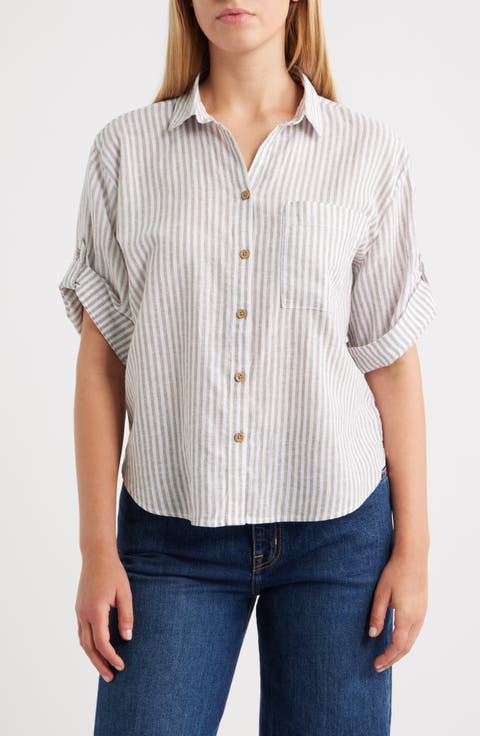 Mason Short Sleeve Stripe Button-Up Shirt