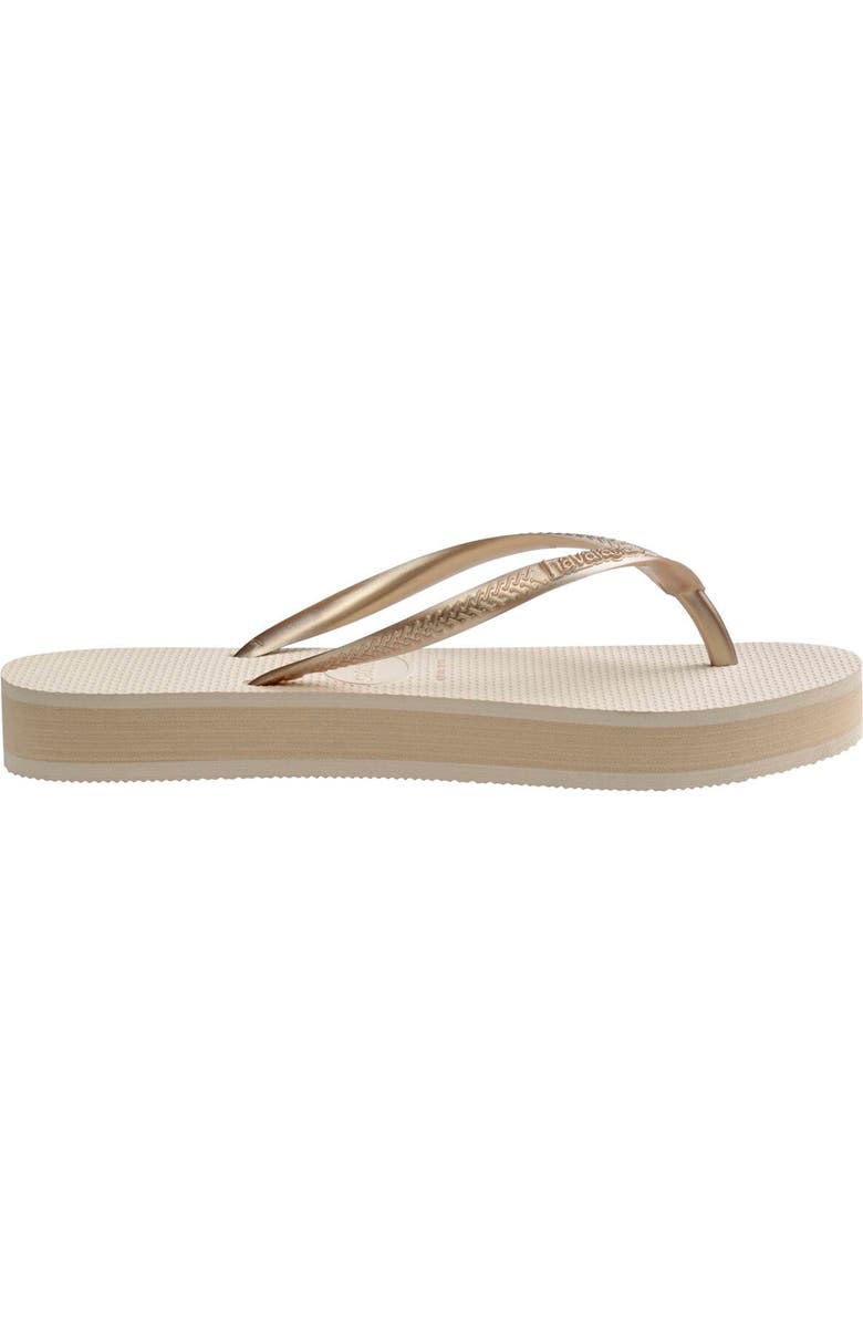 Havaianas Slim Flatform Flip Flop, Alternate, color, Beige