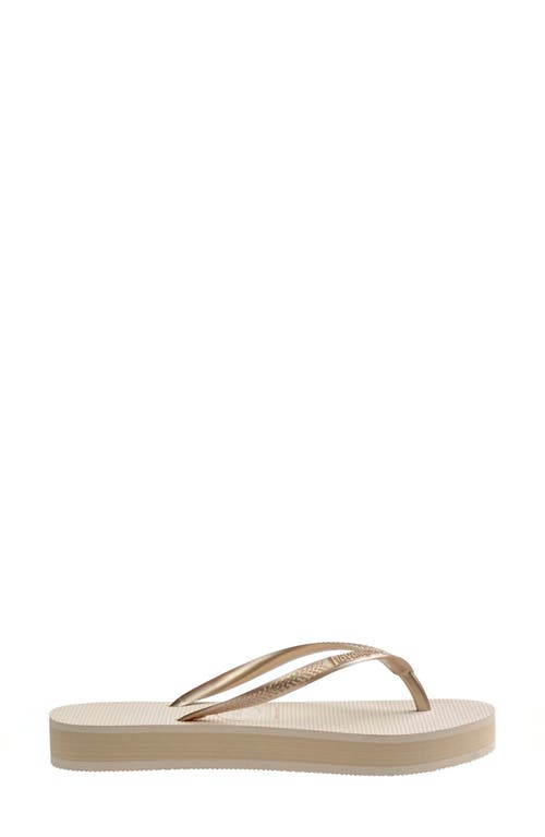 Havaianas Slim Flatform Flip Flop In Beige