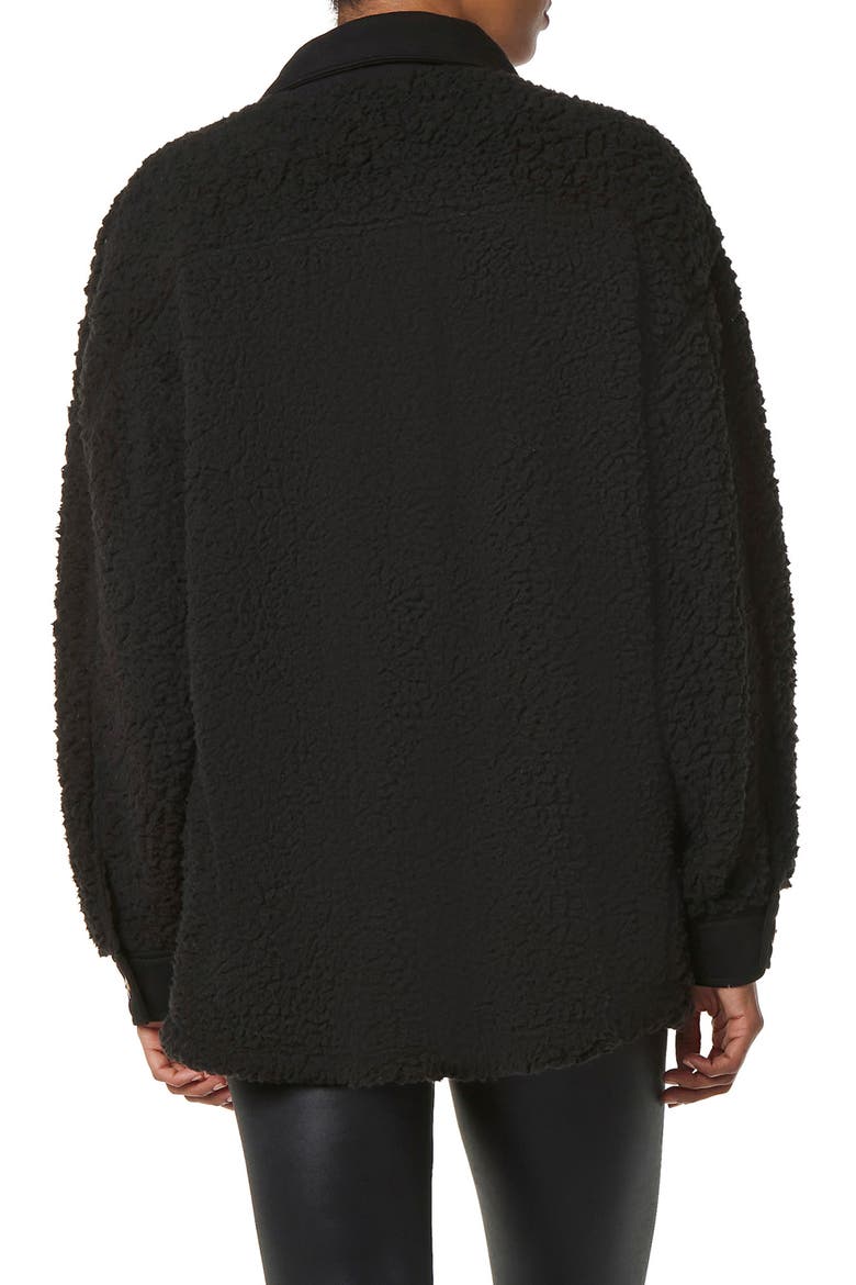 Teddy Fleece Shirt Jacket, Alternate, color, BLACK
