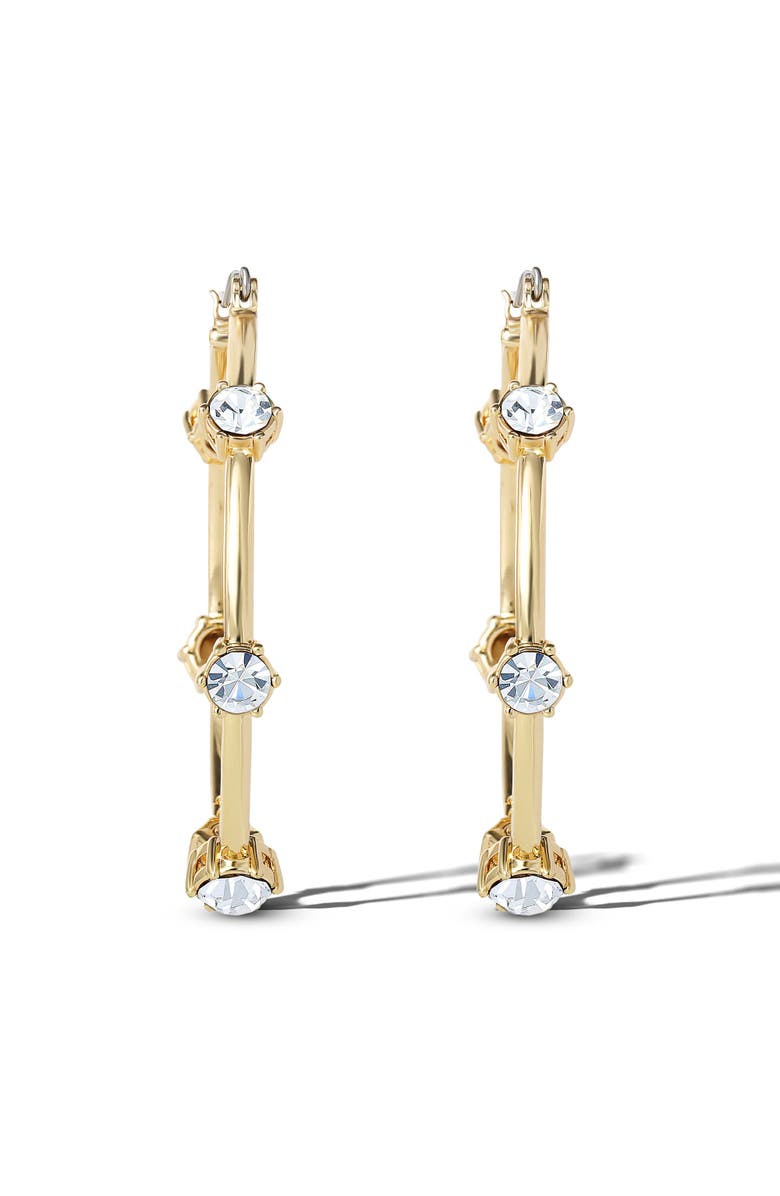 Jessica Simpson Drop and Hoop Earrings with Crystal Embellishments, Alternate, color, Gold