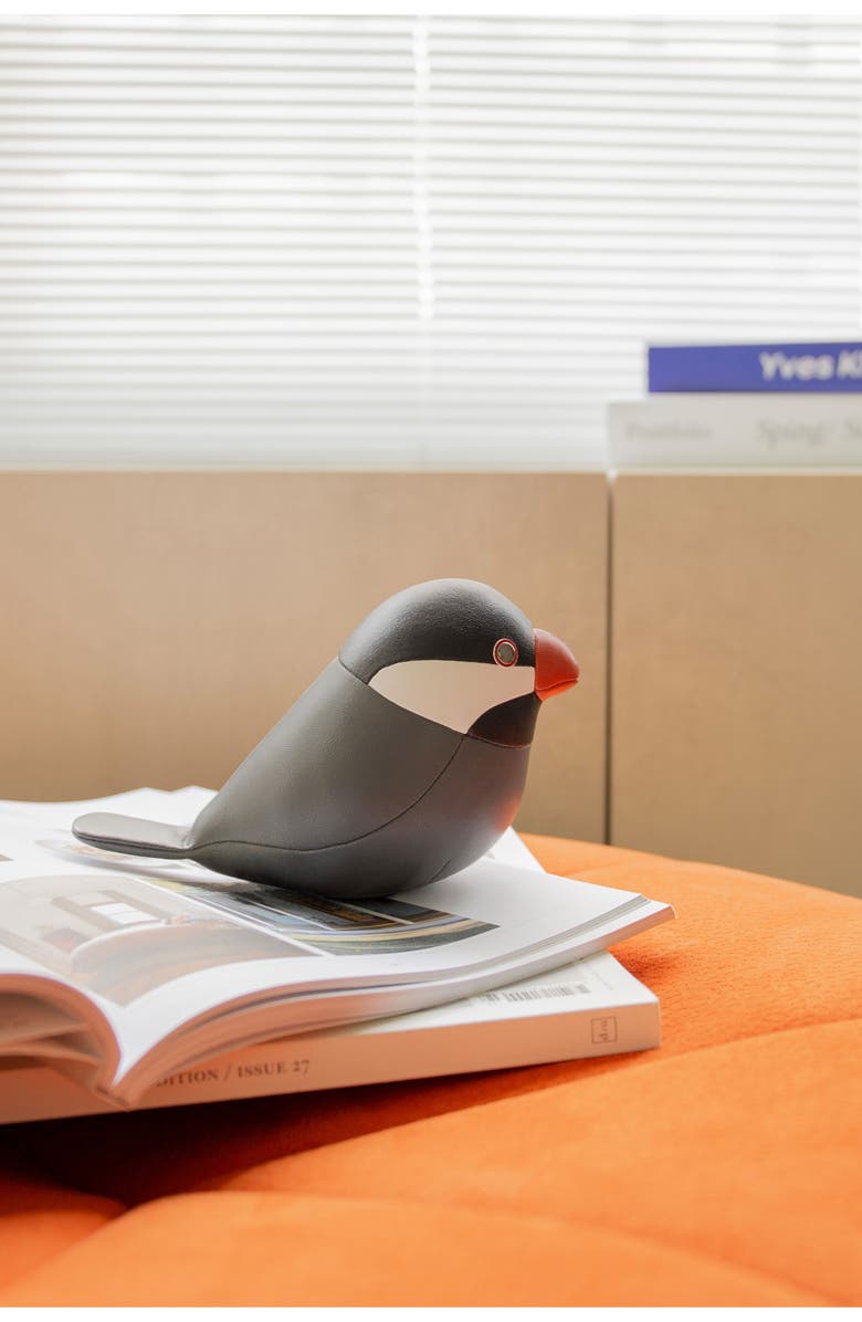 Zuny Java Sparrow Faux Leather Paperweight, Alternate, color, Dark Gray Black