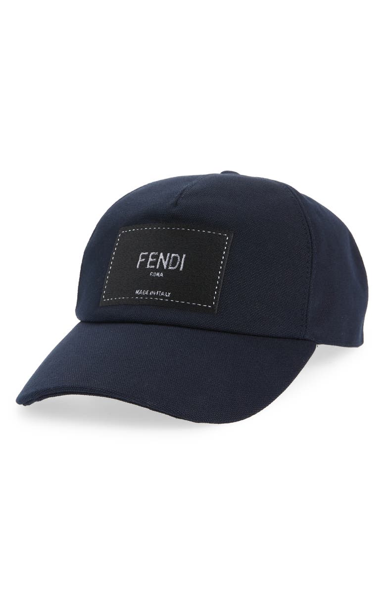 Fendi Logo Patch Baseball Cap, Main, color, 