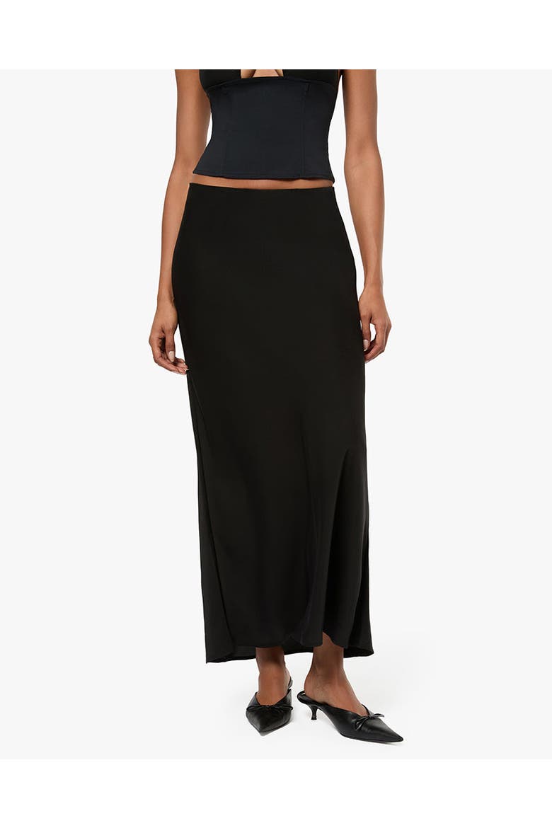 Silky Slip Skirt, Main, color, BLACK
