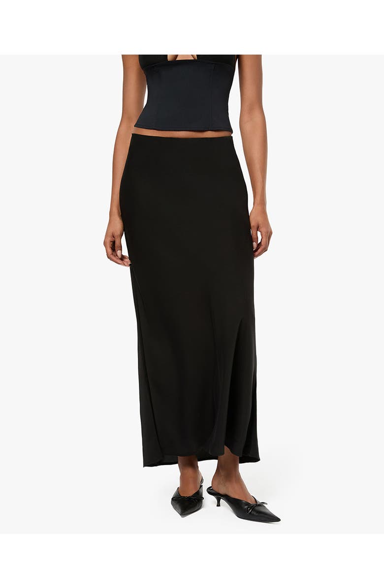 WeWoreWhat Silky Slip Skirt, Main, color, Black
