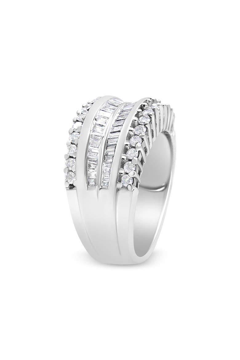 14K White Gold 1.00 Cttw Diamond Modern Band Ring, Alternate, color, White