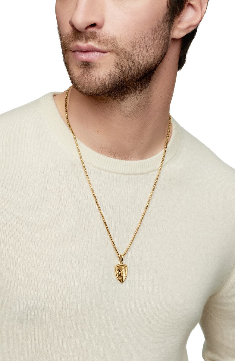 David Yurman St. Michael 18K Yellow Gold Amulet, Alternate, color, Yellow Gold