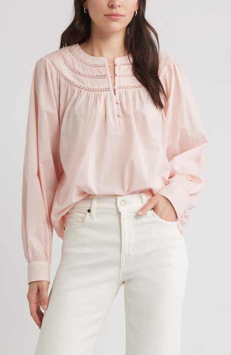 Caslon® Cotton Voile Popover Top