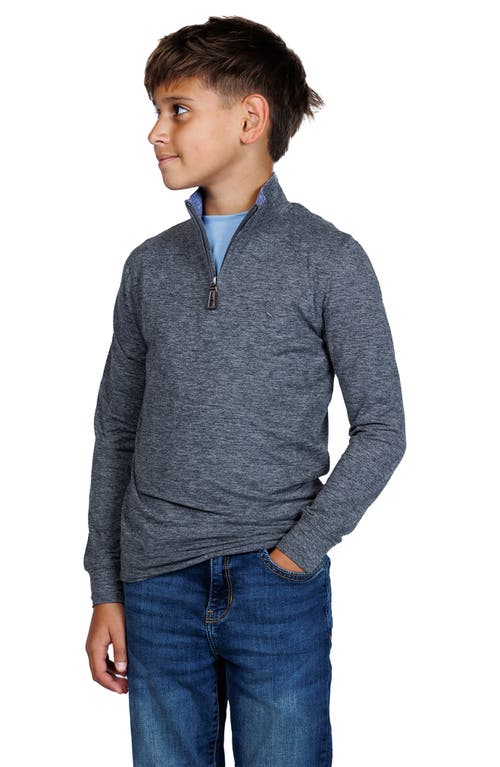 Tailorbyrd Kids' Brushed Mélange Quarter Zip Pullover In Gray