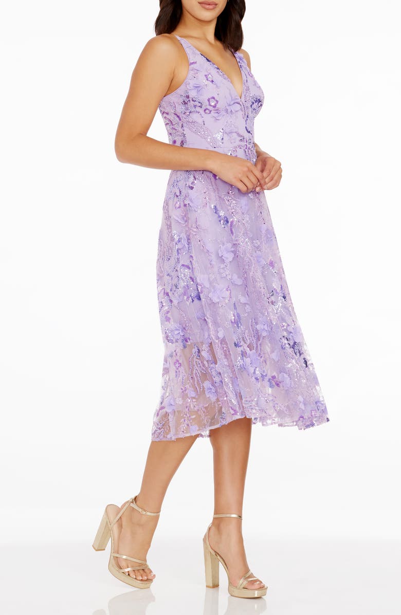 Dress the Population Audrey Cocktail Dress, Alternate, color, Lavender Multi