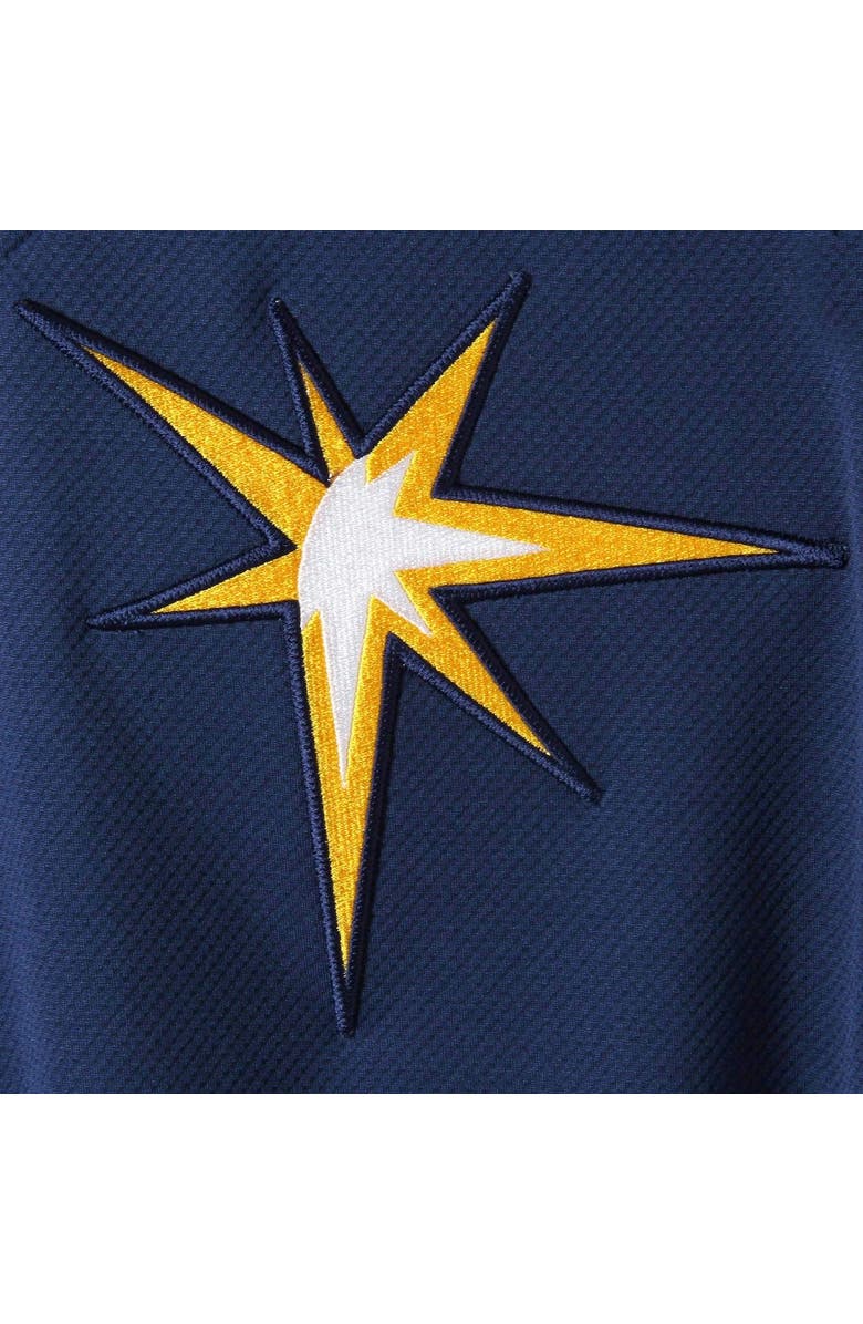MAJESTIC Men's Majestic Navy/Light Blue Tampa Bay Rays Authentic Collection On-Field 3/4-Sleeve Batting Practice Jersey, Alternate, color, Navy