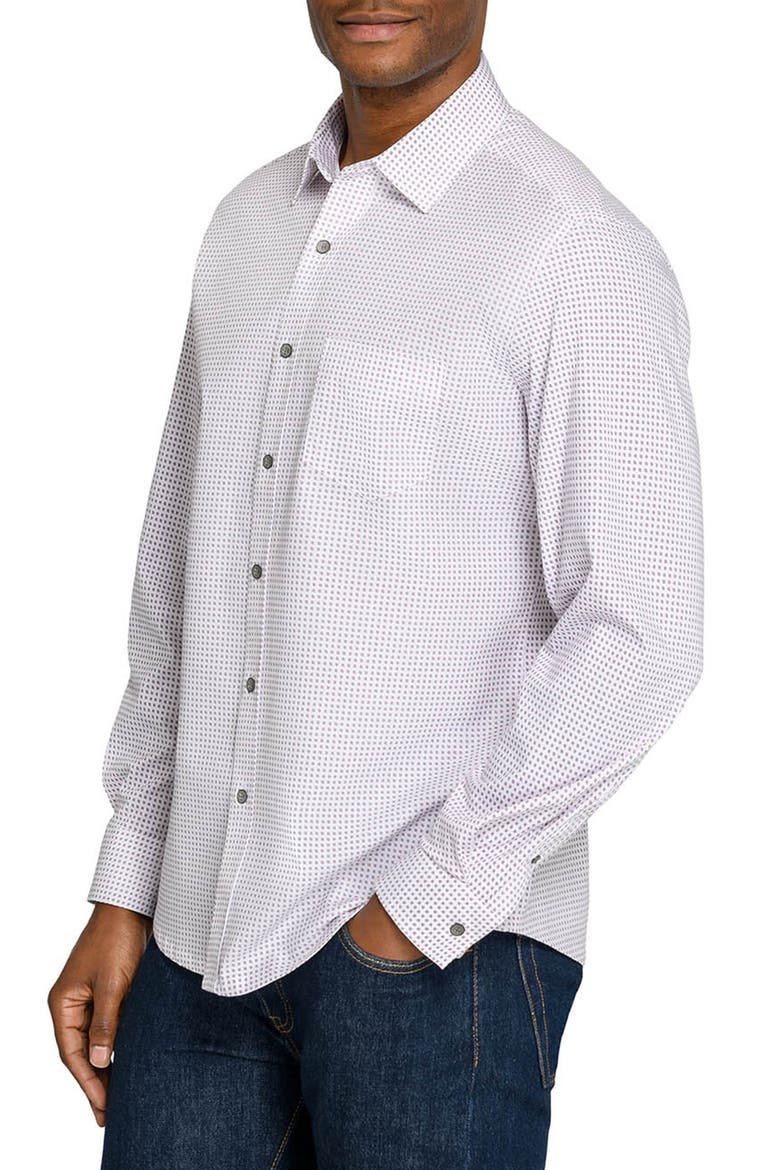 Abstract Dot Cotton Shirt, Alternate, color, WHITE/ WINE