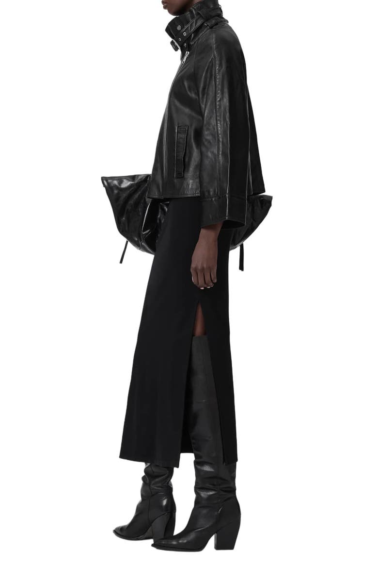 Rhodes Leather Jacket, Alternate, color, BLACK