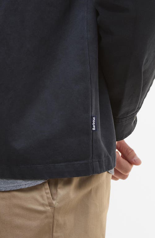 Barbour Lenker Twill Zip Overshirt In Blue