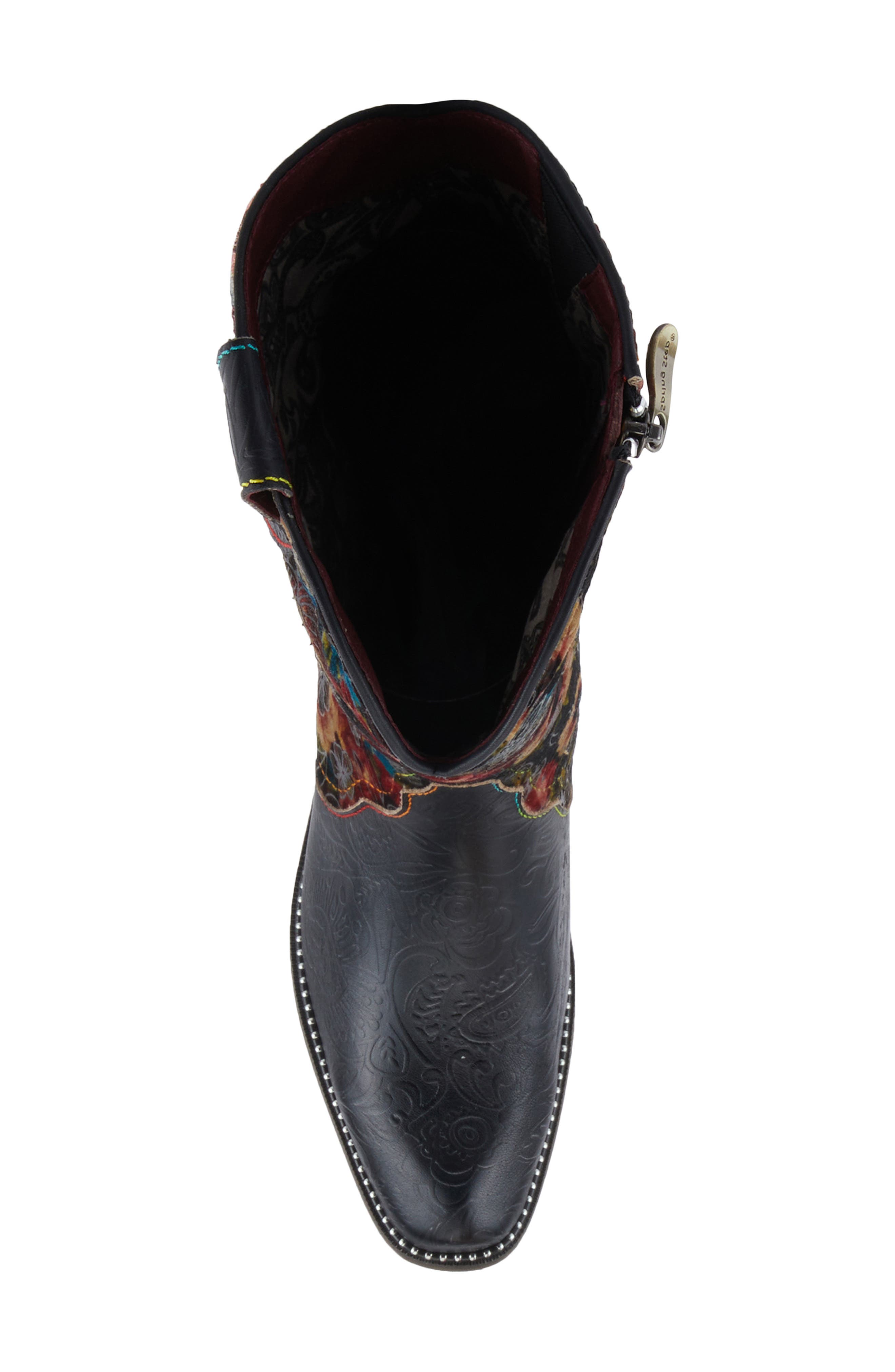 L'Artiste by Spring Step Rodeoqueen Knee High Western Boot, Alternate, color, Black Multi