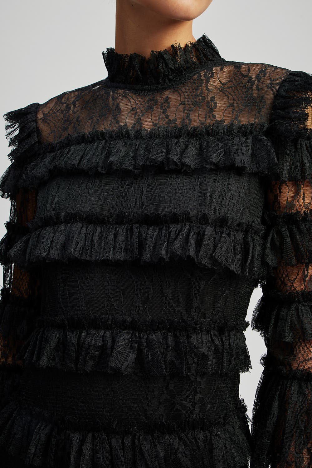 Carmine Mini Frill Lace Dress - image 2