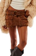 Free People Low Rise Faux Suede Micro Miniskort