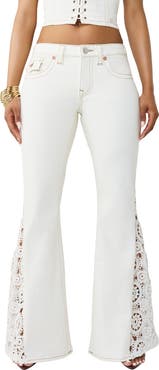 True Religion Crochet Inset Flare Jeans