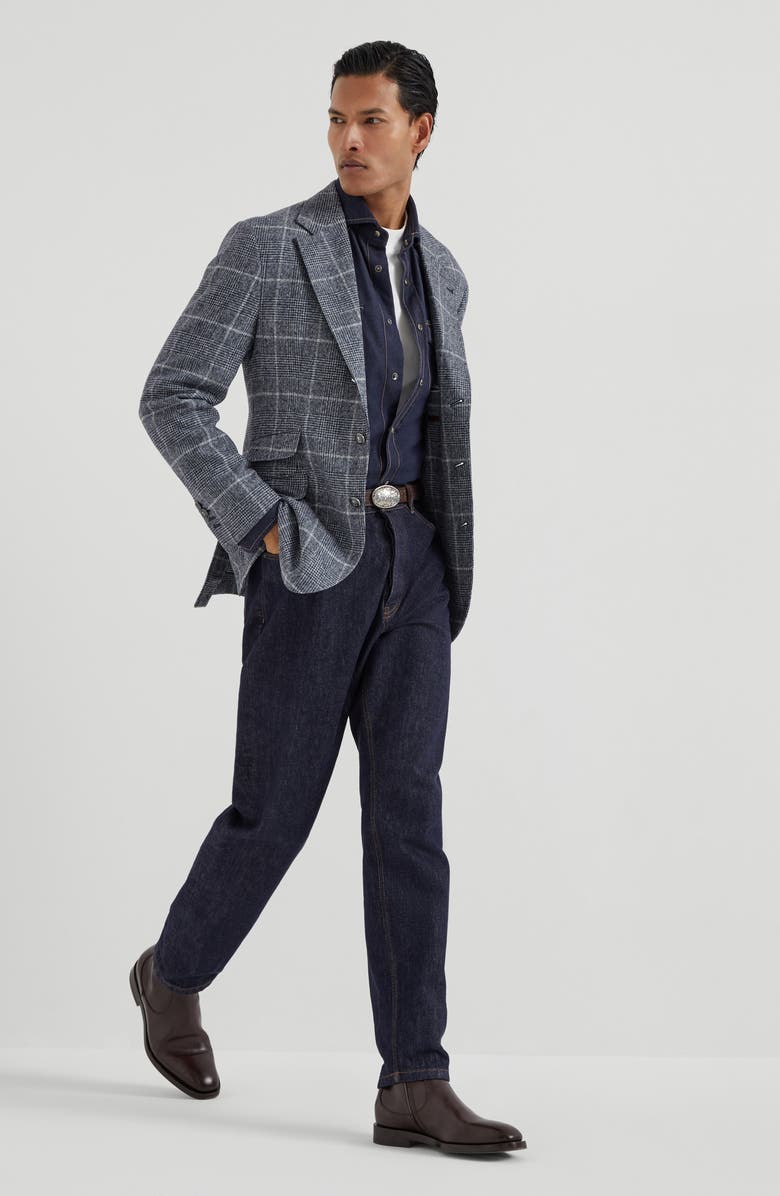 Brunello Cucinelli Deconstructed Cavallo blazer, Alternate, color, Denim