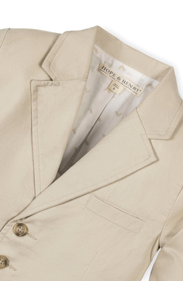 Hope & Henry Kids' Linen Suit Jacket, Alternate, color, Sand Linen