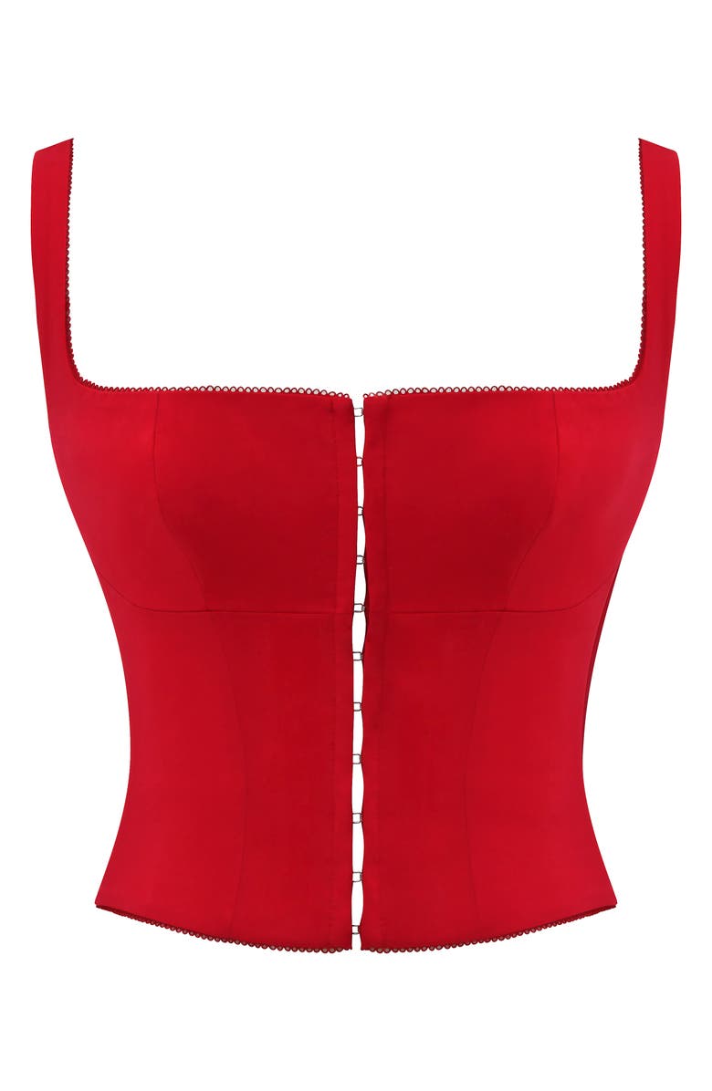 HOUSE OF CB Pia Poplin Corset Crop Top, Alternate, color,