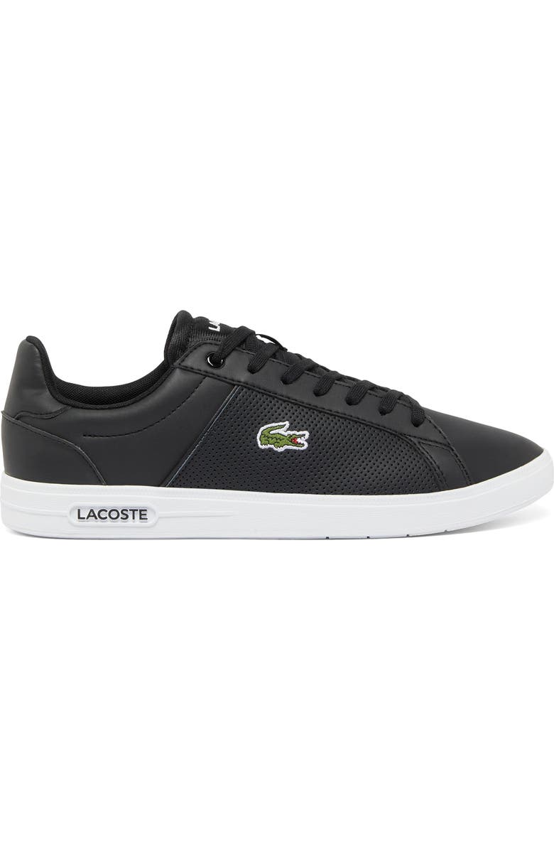 Lacoste Low Top Court Sneaker, Alternate, color, Black/ White