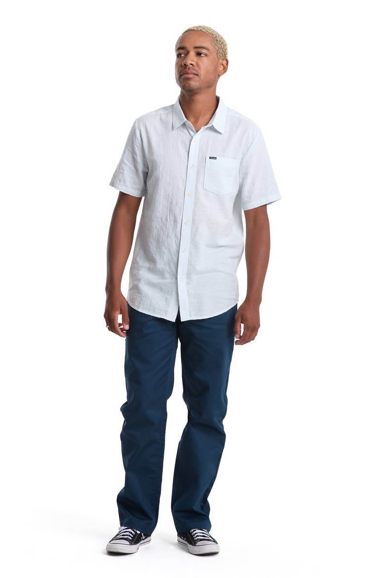 Bankstone II Short Sleeve Button-Up Shirt, Alternate, color, LIGHT BLUE