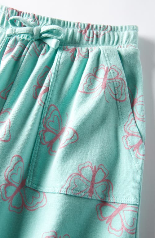 Tucker + Tate Kids' Cotton Wide Leg Pants In Green Yucca Simple Butterflies