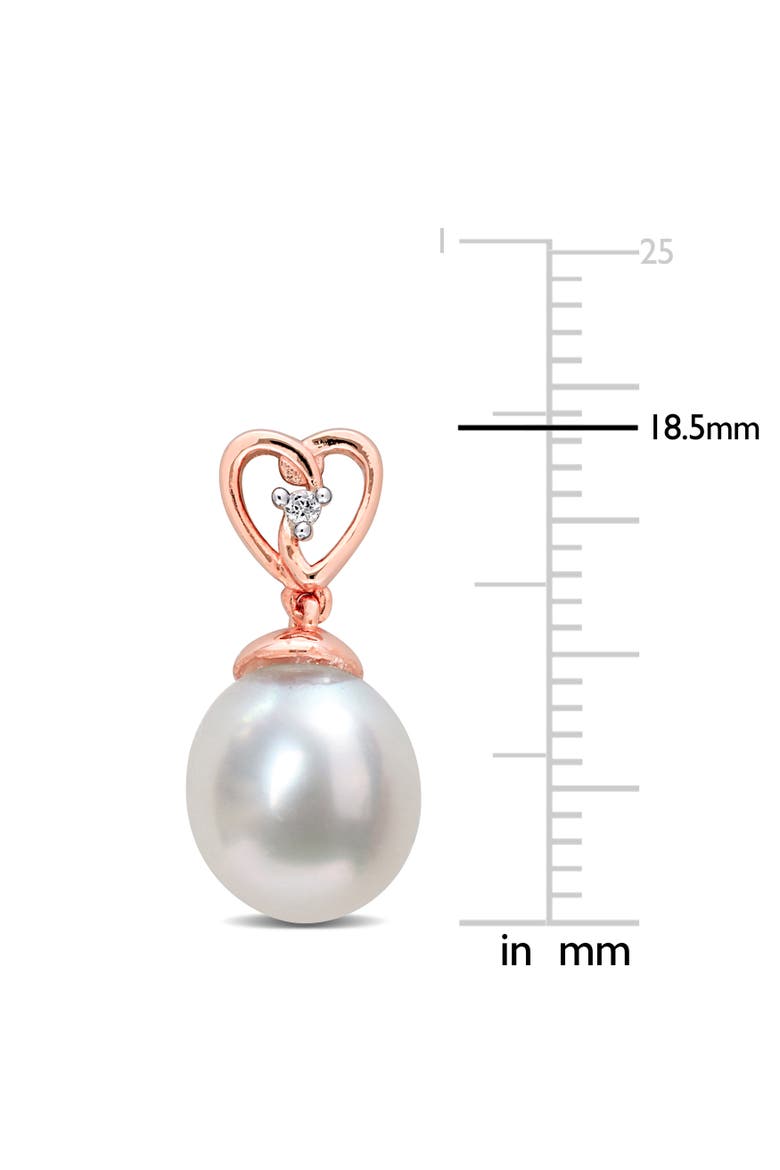 Pearl & White Topaz Heart Drop Earrings, Alternate, color, South Sea Pearl