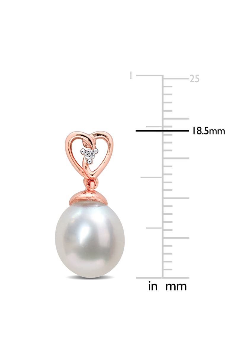 Julianna B. Pearl & White Topaz Heart Drop Earrings, Alternate, color, South Sea Pearl