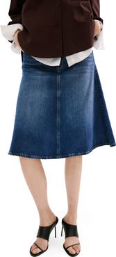 MANGO Denim Midi Skirt