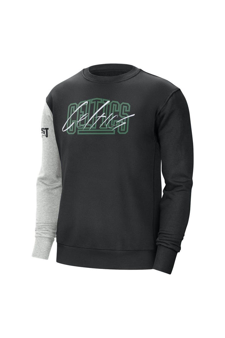 Men's Nike Black/Heather Gray Boston Celtics Courtside Versus Force & Flight Pullover Sweatshirt, Alternate, color, Black