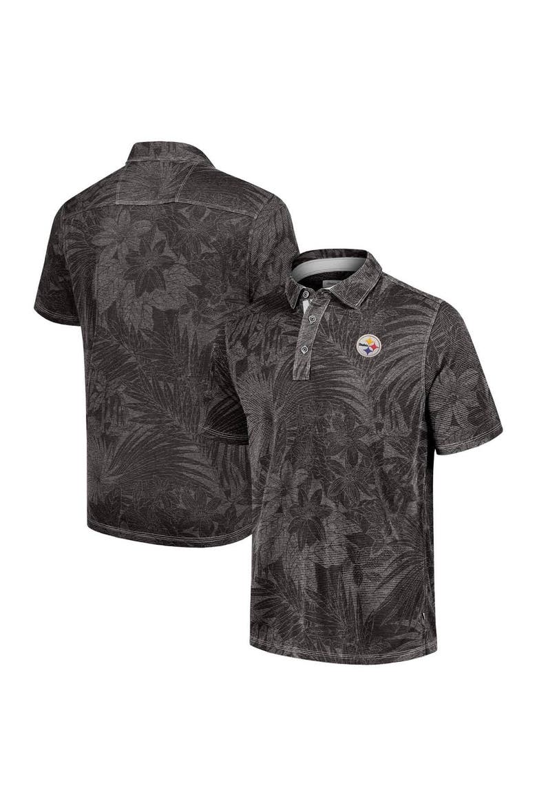 Men's Tommy Bahama Black Pittsburgh Steelers Sport Santiago Paradise Polo, Main, color, Black