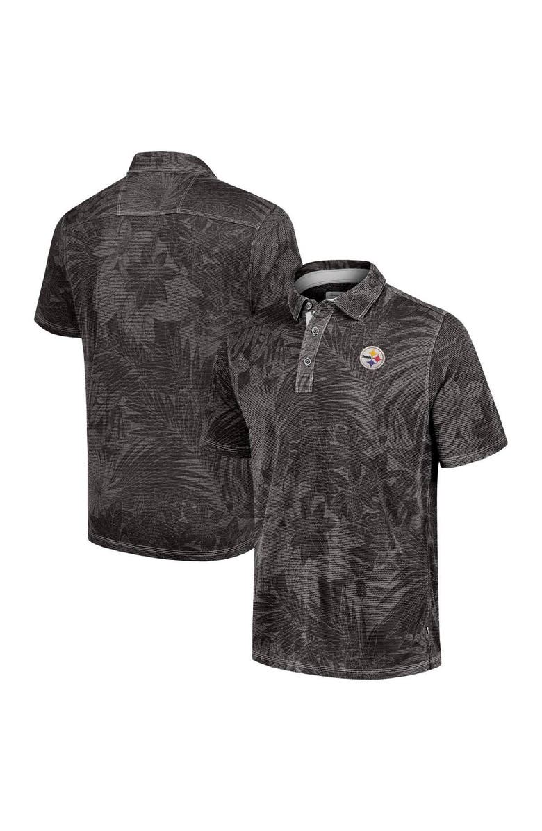 Tommy Bahama Men's Tommy Bahama Black Pittsburgh Steelers Sport Santiago Paradise Polo, Main, color, Black