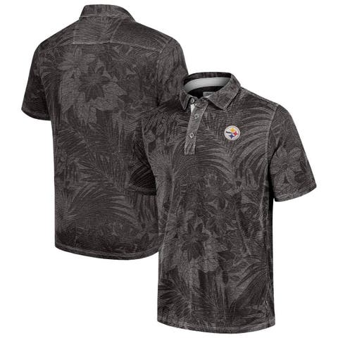 Men's Tommy Bahama Black Pittsburgh Steelers Sport Santiago Paradise Polo
