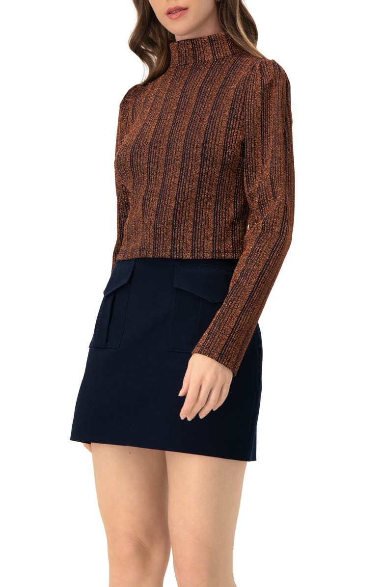 IVONNE High Neck Long Sleeve Top, Alternate, color, 