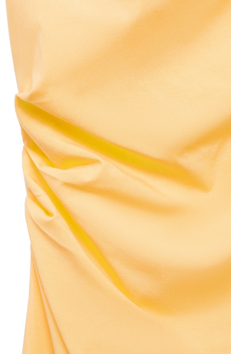 MANGO Asymmetric Neck Draped Midi Dress, Alternate, color, Yellow