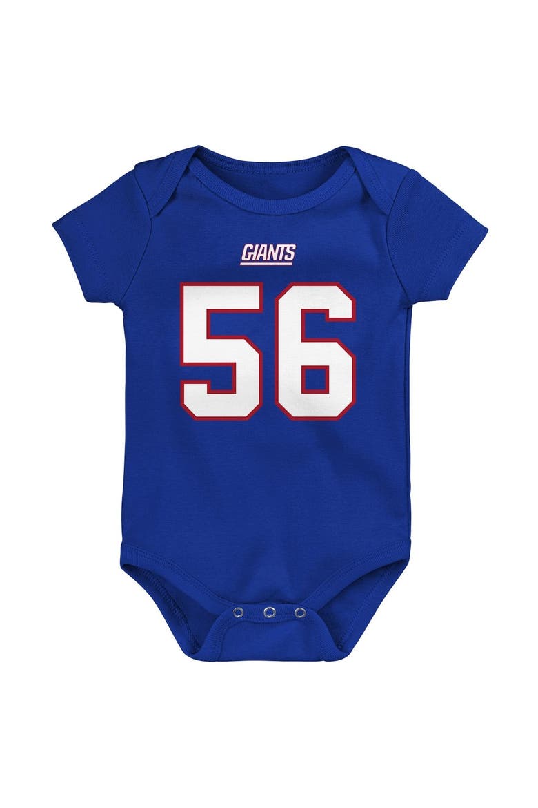 Newborn & Infant Mitchell & Ness Lawrence Taylor Royal New York Giants Retro Name & Number Bodysuit, Alternate, color, Royal