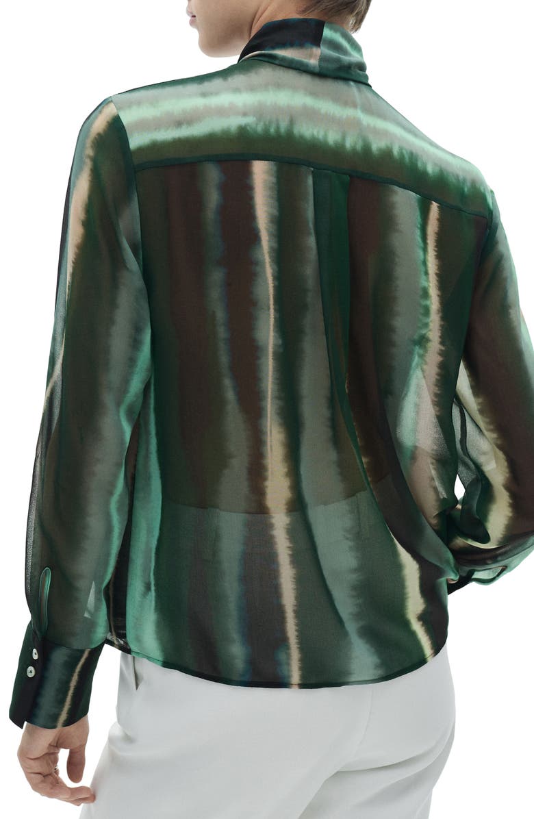 MANGO Printed Pussybow Top, Alternate, color,